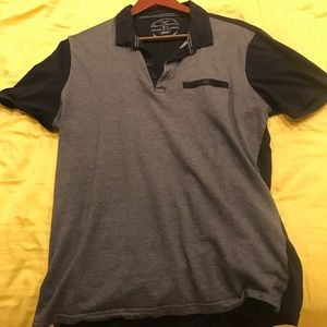 Denim and flower large men polo